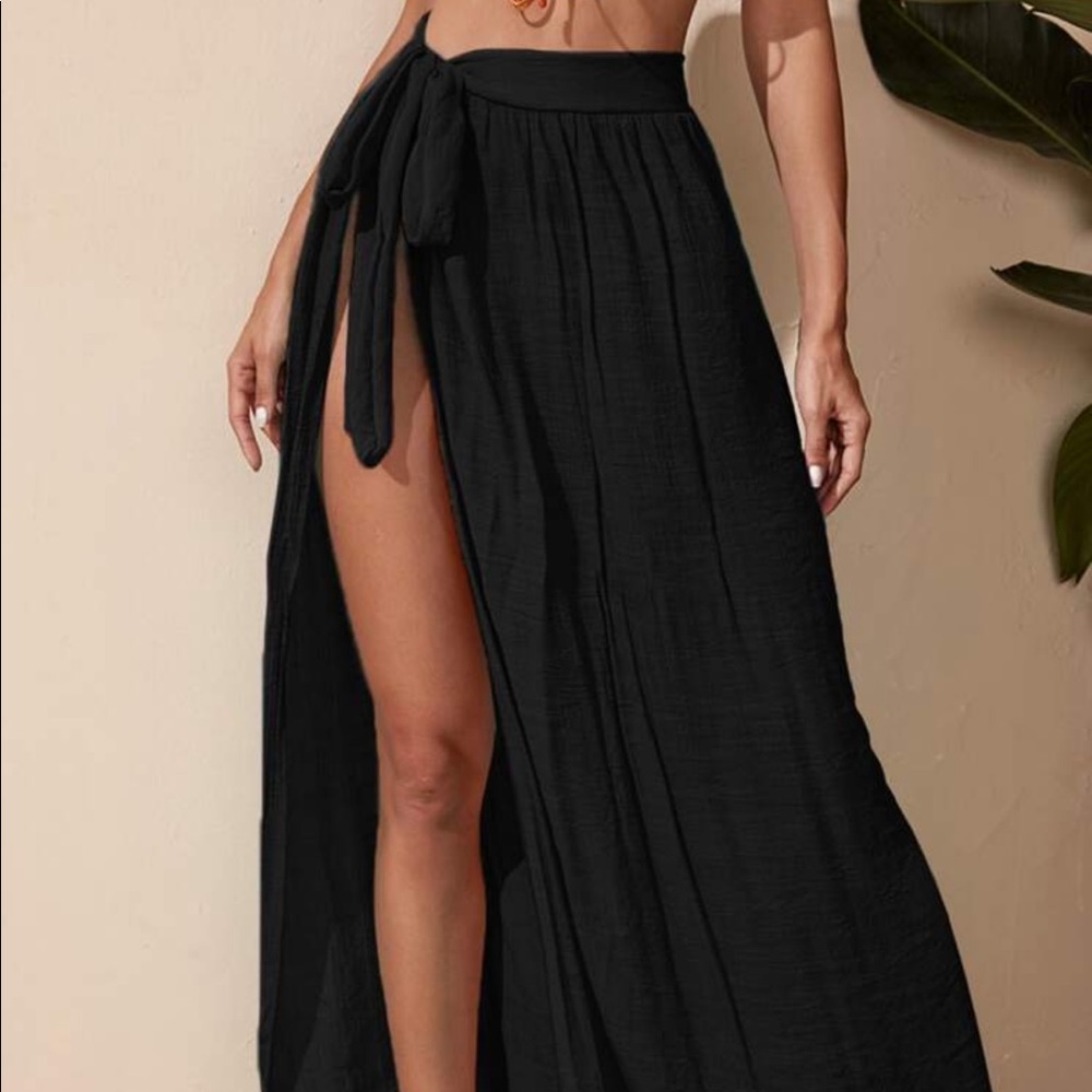 SHEIN Wrap Tie Side Cover Up Skirt